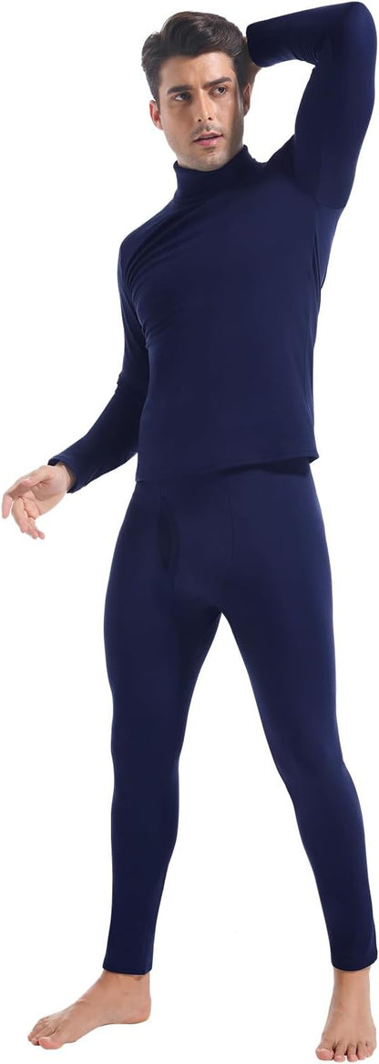 CL convallaria Long Johns Thermal Underwear for Men Soft Fleece Lined Base Layer Cold Weather Top Bottom Gift Set
