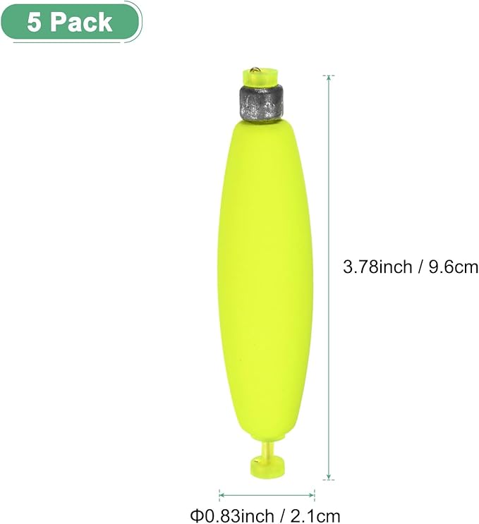 Fishing Bobbers Floats, EVA Foam Weighted Bobbers for Crappie/Bluegill/Trout Bass/Catfish, Clip-on Floats Slip Corks