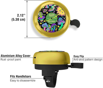 WIRESTER Gold Aluminum Round Bike Bell, Classic Ring Bicycle Bell, Bike Accessories Bell Ring for Adults Kids Girls Boys