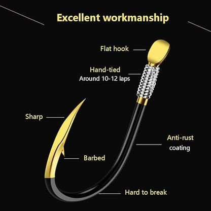 Dyxssm Small Fishing Hooks with Line, Pre Tied Tiny Fishing Hook on Nylon Line (Pack of 20)