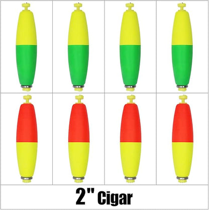 XFISHMAN Weighted-Bobbers-for-Fishing-Floats-Bouy Slip Bobber Fishing Corks Kit Crappie Bluegills Panfish Catfish Hand Made Foam Float 1 Inch 2 in 8-12 Pack