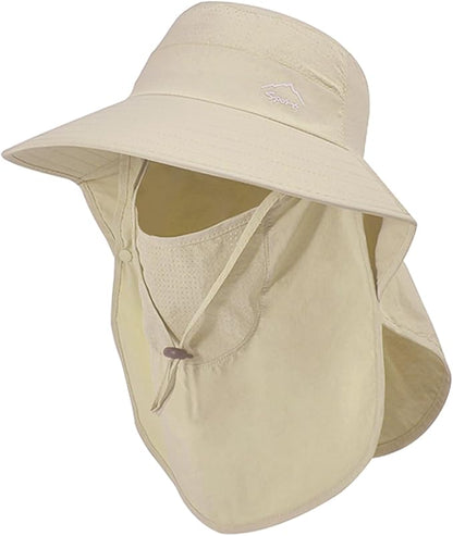 Sun Hat for Men Women with Neck Flap,UPF 50+ UV Protective Hiking Fishing Hats,Wide Brim Sun Hat for Women&Men