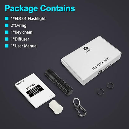 LUMINTOP EDC01 Keychain Flashlight 120 lumens Pocket EDC Flashlights 36 Hours IPX8 Waterproof