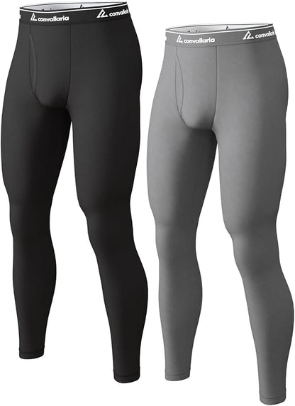 Men's Thermal Pants Fleece Lined Long Johns Compression Bottom Athletic Base Layer Cold Weather Gear 1 2 4 Pcs