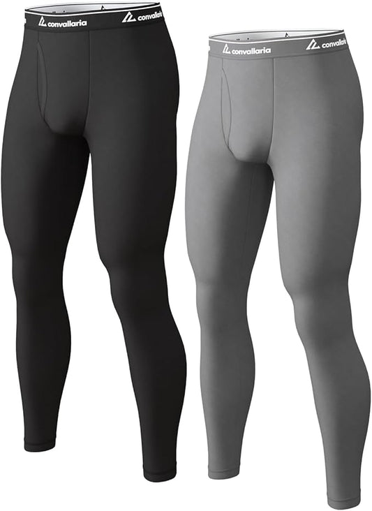 Men's Thermal Pants Fleece Lined Long Johns Compression Bottom Athletic Base Layer Cold Weather Gear 1 2 4 Pcs