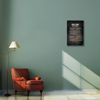 Matniger Still I Rise Wall Art Poem Poster Framed Inspirational Quotes Wall Art Prints Poetry Canvas Painting for Living Room Wall Decor 12x18inches