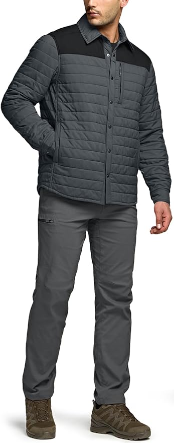 CQR Men's Lightweight Insulated Jacket, Windproof Packable Water Resistant Warm Active Coat for Hiking Work Outdoor Tactical