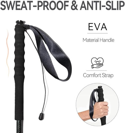 High Strength 5-Section Foldable Carbon Fiber Trekking Poles - 115g/125g/130g, Compact Hiking Staff for Men & Women, Ideal for Hiking, Trekking, Mountaineering & Backpacking