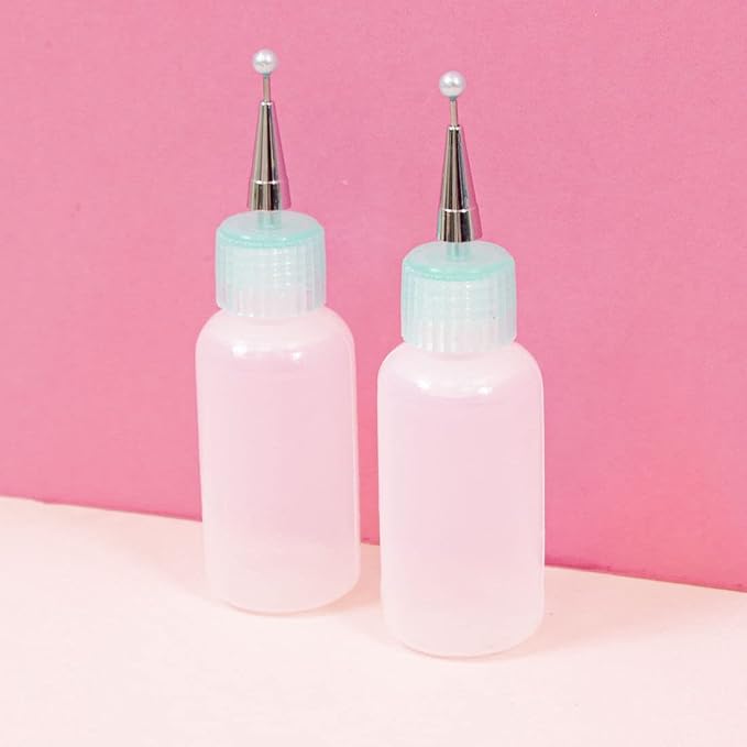 Craftelier - Set of 2 Bottles with Precision Ultrafine Applicator and Closure | Perfect Applicator for Glue, Acrylic Paint or Alcohol Inks | Measures Approx. 8 x 2,4 cm | Capacity 15 ml (0.51 Fl Oz)