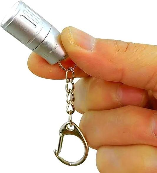e3 Mini Small Bright Keychain Flashlight 100 lumens Long Lifetime Waterproof EDC Light for Everyday Dog Walk Sleeping Reading Nice Gift for Student Kids or Parents (White)