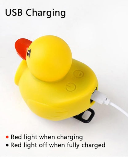 Lovely Yellow Duck Bike Bell, Kids Bike Horn, Rubber Yellow Duck Bicycle Accessories with LED Light - for Kids Toddler Children Adults Sport Outdoor