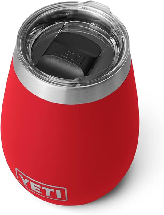 YETI Rambler 10 oz Wine Tumbler, Vacuum Insulated, Stainless Steel with MagSlider Lid, Rescue Red