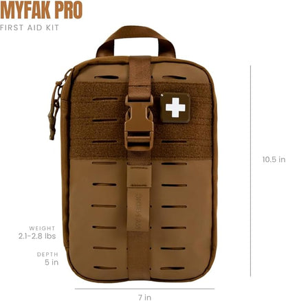 MY MEDIC MyFAK PRO First Aid Kit Bag - Emergency Survival Essentials, Medical Accessories, Rescue Necessities & Supplies for Home, Car, Boat or Travel - Coyote