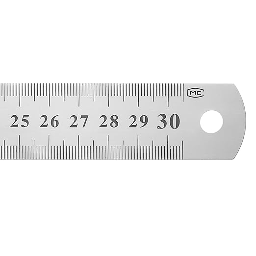 HARFINGTON 3 Pcs Steel Ruler 12" x1-1/32 Machinist Metal Ruler Carbon Steel Metric Straight Edge Measuring Tools 0.4mm Thick for Engineering Architect Drawing Home Office