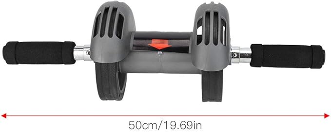 AB Double Roller Workout System Abdominal Muscle Exerciser Gym Home Fitness Equipment Gray