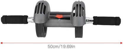 AB Double Roller Workout System Abdominal Muscle Exerciser Gym Home Fitness Equipment Gray