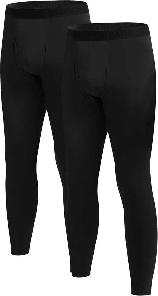 Men's Lightweight Thermal Underwear Bottoms Fleece Lined Long Johns for Men Base Layer Pants for Cold Weather
