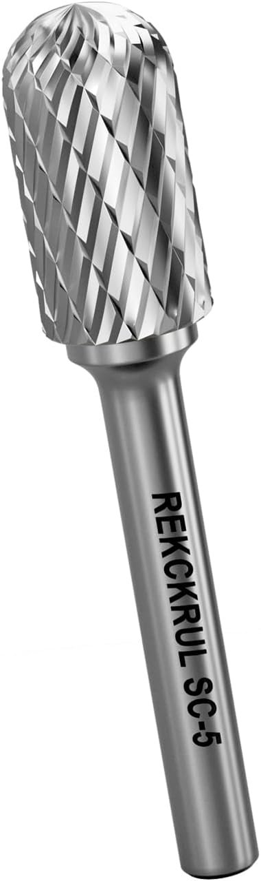 Professional Tungsten Carbide Rotary Burr Bit, SC-5 Double Cut Carbide Burr with 1/4" Shank for Metal, Wood, and Steel – Durable Die Grinder Accessory for Deburring, Engraving & Polishing