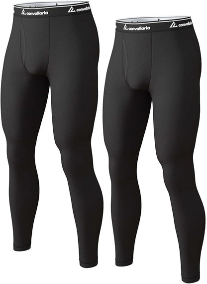 Men's Thermal Pants Fleece Lined Long Johns Compression Bottom Athletic Base Layer Cold Weather Gear 1 2 4 Pcs