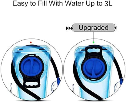 3L 2L 1.5L Hydration Bladder, Upgraded Leak Proof 50OZ/ 70OZ/ 100OZ 3 Liter Water Reservoir for Most Hydration Pack Replacement with Quick Release Insulated Tube & Auto Shut-Off Valve Outdoor