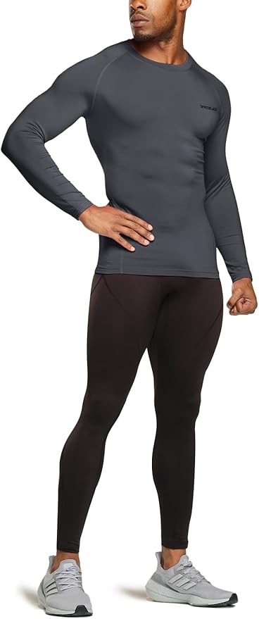 TSLA Men's Thermal Long Sleeve Compression Shirts, Athletic Base Layer Top, Winter Gear Running T-Shirt