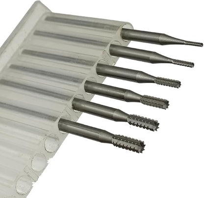 𝐋𝐮𝐨 𝐤𝐞 6 Pcs Cylinder Shape Jewelry Burr - 3/32'' Shank Cylindrical Cross Cut Burs Lapidary Setting Tools for Dremel Rotary Tools (008-023)