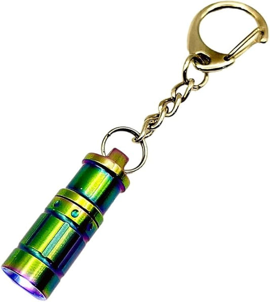 e1 Smallest Keychain Flashlight Tiny Micro Mini Key Ring Light Bright Long Lifetime Waterproof for Everyday EDC Emergency Dog Walking Sleeping Reading Nice Gift (Colorful Stainless Steel)