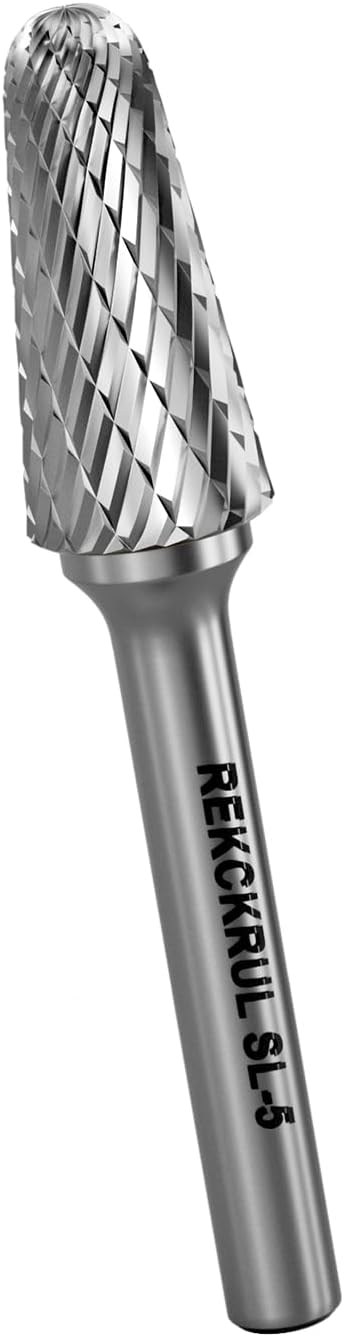 Professional Tungsten Carbide Rotary Burr Bit, SL-5 Double Cut Carbide Burr with 1/4" Shank for Metal, Wood, and Steel – Durable Die Grinder Accessory for Deburring, Engraving & Polishing
