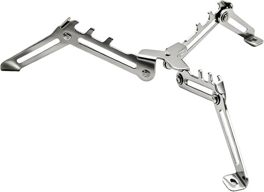 MCAMPAS Mini Fuel Can Stabilizer Stand, Foldable 304 Stainless Steel Tripod for Camping Stoves, Butane/Propane Canisters - Outdoor Hiking Cooking Gear