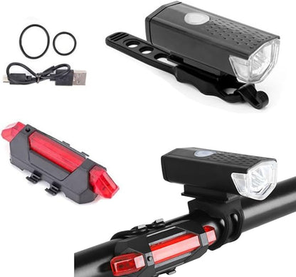 Waterproof Lamp USB LED Rechargeable Front and Tail Light Set Bike Accessories USB Rechargeable Cycle Lamp