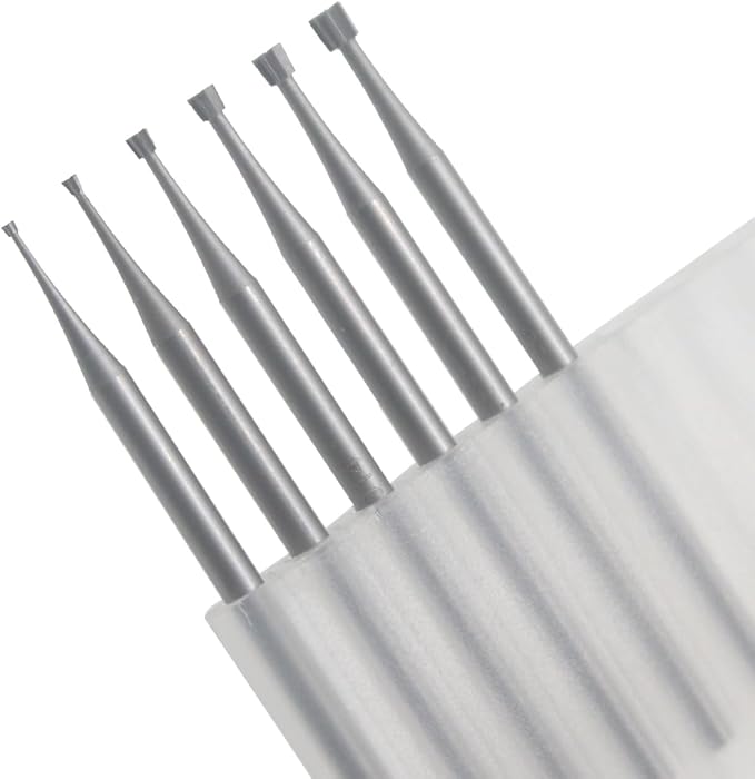 𝐋𝐮𝐨 𝐤𝐞 6 Pcs Inverted Trapezoidal Jewelry Cutting Burr - 3/32'' Shank Lapidary Making Tools Jewelry Engraving Bits for Rotary Tools ( 008 - 023 )
