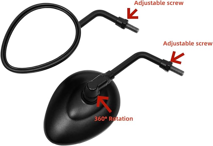10mm Motorcycle Rearview Mirror Compatible with Indian Chief Classic 2014-2022 Chieftain 2014-2022, Roadmaster Scout Bobber 2015-2022 (black)
