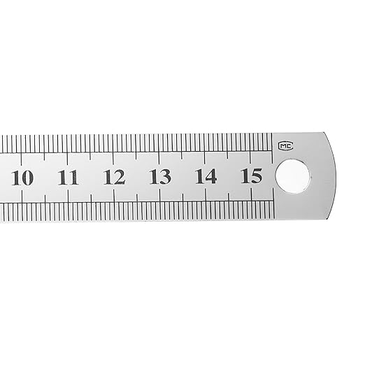 HARFINGTON 3 Pcs Steel Ruler 6" x3/4" Machinist Metal Ruler Carbon Steel Metric Straight Edge Measuring Tools 0.3mm Thick for Engineering Architect Drawing Home Office