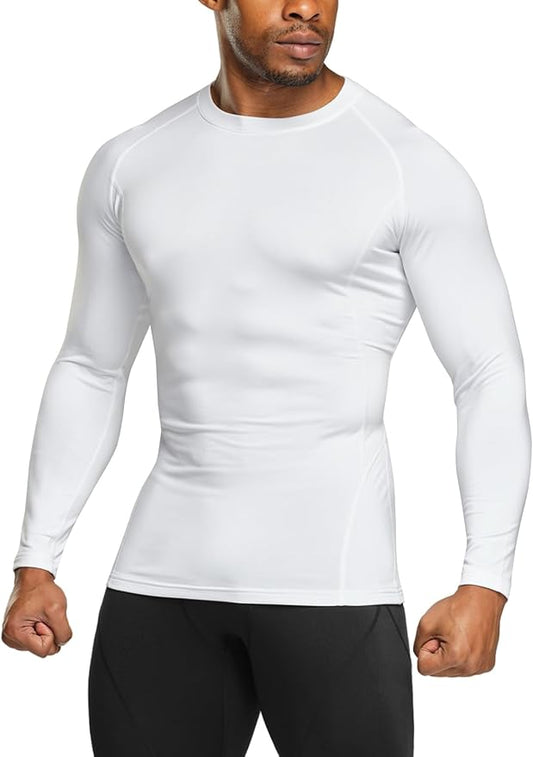 TSLA Men's Thermal Long Sleeve Compression Shirts, Athletic Base Layer Top, Winter Gear Running T-Shirt