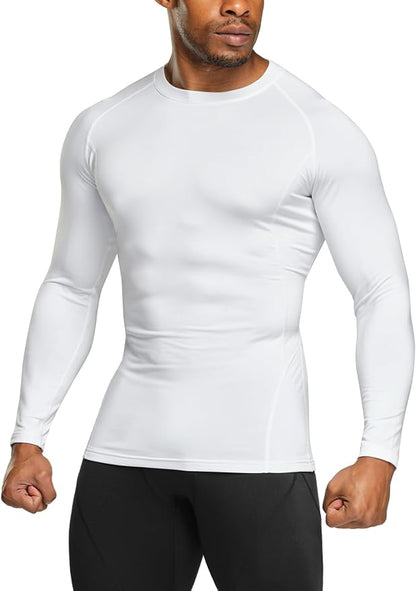 TSLA Men's Thermal Long Sleeve Compression Shirts, Athletic Base Layer Top, Winter Gear Running T-Shirt