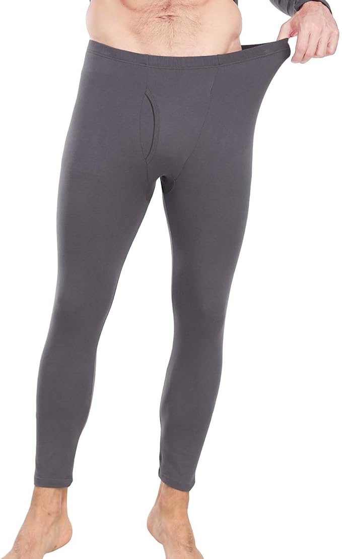 wirarpa Men's Cotton Long Johns Thermal Underwear Set Base Layer Lightweight Long Sleeve Top and Bottom