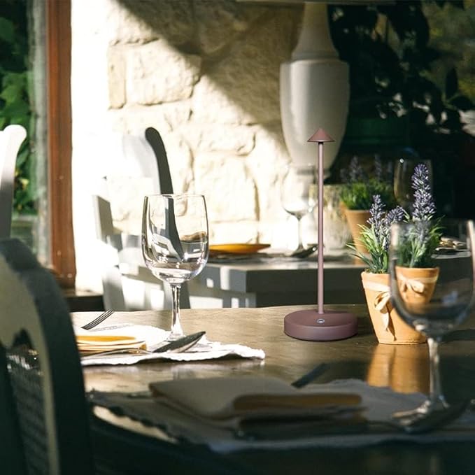 Cordless Table Lamps,Rechargeable Led Touch Bar Lamp, Portable Battery Desk Lamp,2 Level Brightness Dimmable Night Light,Minimalist Design, for Living Room/Restaurant/Couple Dinner/(Rust)