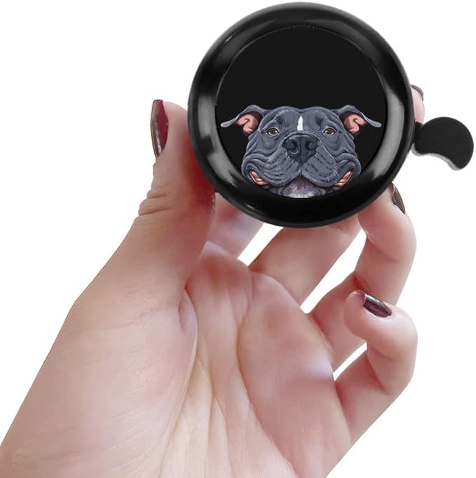 WIRESTER Black Aluminum Round Bike Bell, Classic Ring Bicycle Bell, Bike Accessories Bell Ring for Adults Kids Girls Boys - Dog Cat Animal Cute Records