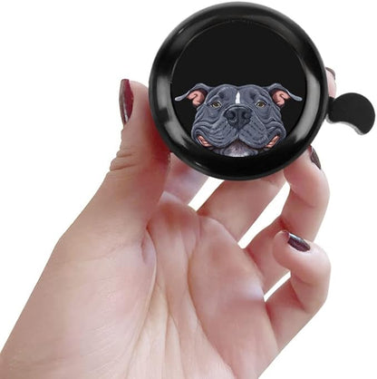 WIRESTER Black Aluminum Round Bike Bell, Classic Ring Bicycle Bell, Bike Accessories Bell Ring for Adults Kids Girls Boys - Dog Cat Animal Cute Records