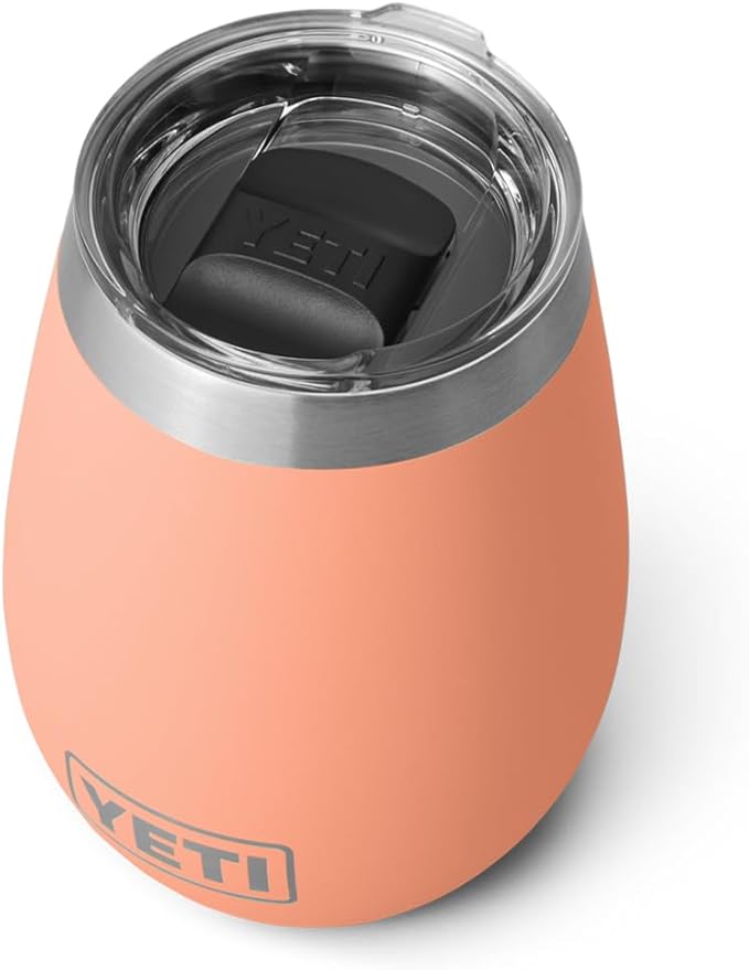 YETI Rambler 10 oz Wine Tumbler, Vacuum Insulated, Stainless Steel with MagSlider Lid, Lowcountry Peach