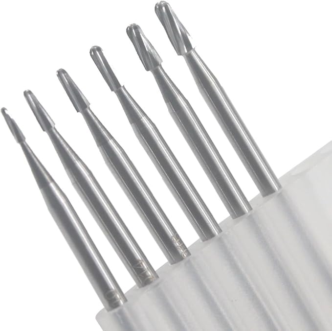 Luo ke 6 Pcs Jewelry Burr, 3/32'' Shank Ball Nosed Cone Shape Burs Jewelry Making Tools for Rotary Tools