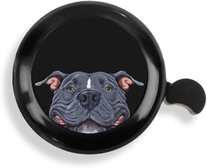 WIRESTER Black Aluminum Round Bike Bell, Classic Ring Bicycle Bell, Bike Accessories Bell Ring for Adults Kids Girls Boys - Dog Cat Animal Cute Records