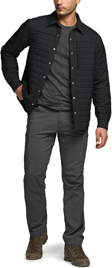 CQR Men's Lightweight Insulated Jacket, Windproof Packable Water Resistant Warm Active Coat for Hiking Work Outdoor Tactical