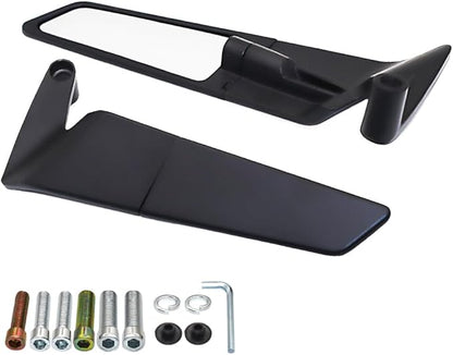 Rear View Mirror 10MM and 8MM Motorcycle Universal Adjustable Rotating Stealth Wind Wing Side Mirrors Fits for Kawasaki Z400 Z650 Z900 Z1000 fit for Duke 125 200 250 390 690 790 1290