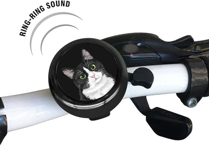 WIRESTER Black Aluminum Round Bike Bell, Classic Ring Bicycle Bell, Bike Accessories Bell Ring for Adults Kids Girls Boys - Dog Cat Animal Cute Records