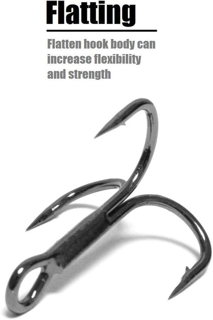 Fishing Hooks Treble Hooks for Hook Upgrade Cutting Blade 4X Strong Short Shank Black Nickle