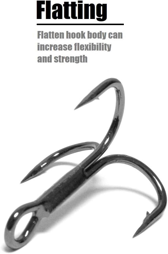 Fishing Hooks Treble Hooks for Hook Upgrade Cutting Blade 4X Strong Short Shank Black Nickle