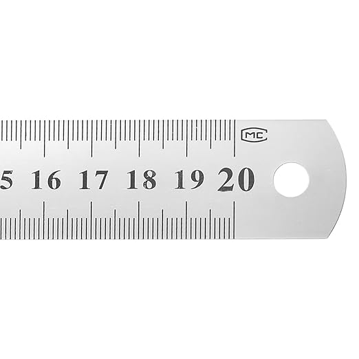 HARFINGTON 3 Pcs Steel Ruler 8" x1-1/32 Machinist Metal Ruler Carbon Steel Metric Straight Edge Measuring Tools 0.4mm Thick for Engineering Architect Drawing Home Office