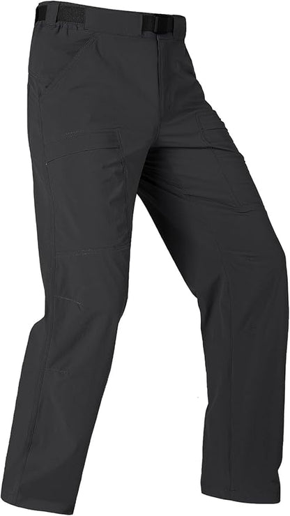 FREE SOLDIER Men's Outdoor Cargo Hiking Pants with Belt Lightweight Waterproof Quick Dry Tactical Pants Nylon Spandex