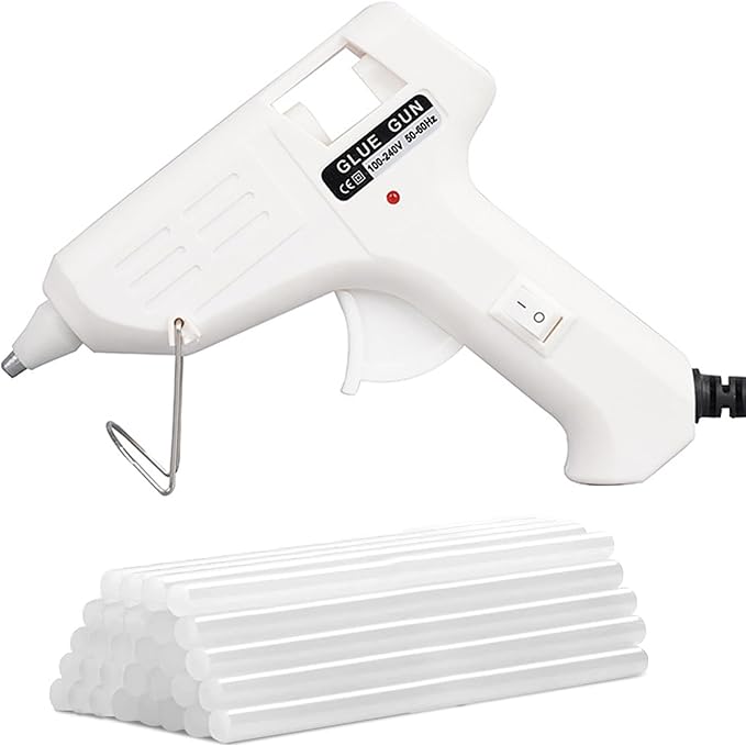 Hot Glue Gun, 20W Fast‑Preheating High‑Temp Mini Hot Melt Glue Gun Kit with 30 Glue Sticks (100mm x 7mm) for School Projects, DIY, Arts & Crafts, Quick Home Repairs